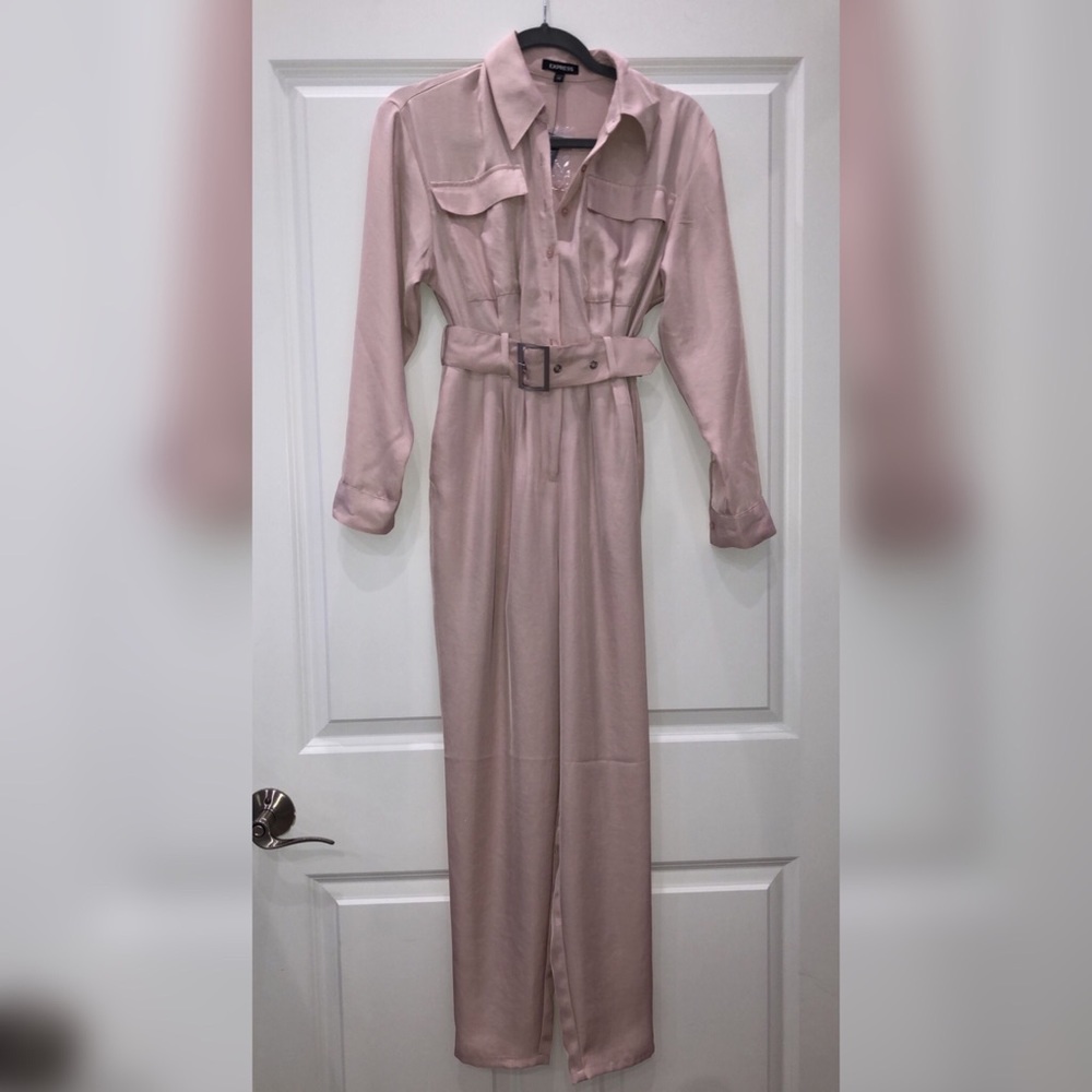 Express light pink silky romper